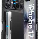 ATATOO for iPhone 17 Case Wallet, Built-in Card Holder (3-5 Cards) & Slide Camera Cover & [RFID Blocking], Military Grade Protection, Rugged Protective Phone Cover Case for iPhone 17 6.3" 2025, Black