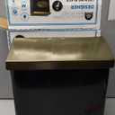 Architectural Mailboxes Designer Locking, Vertical Wall-Mounted Mailbox for Outside, Modern Metal Galvanized Steel Medium Mail Box with Lock and Key Drop Box, Black with Optional Mail Emblem (Black & Brushed Brass)