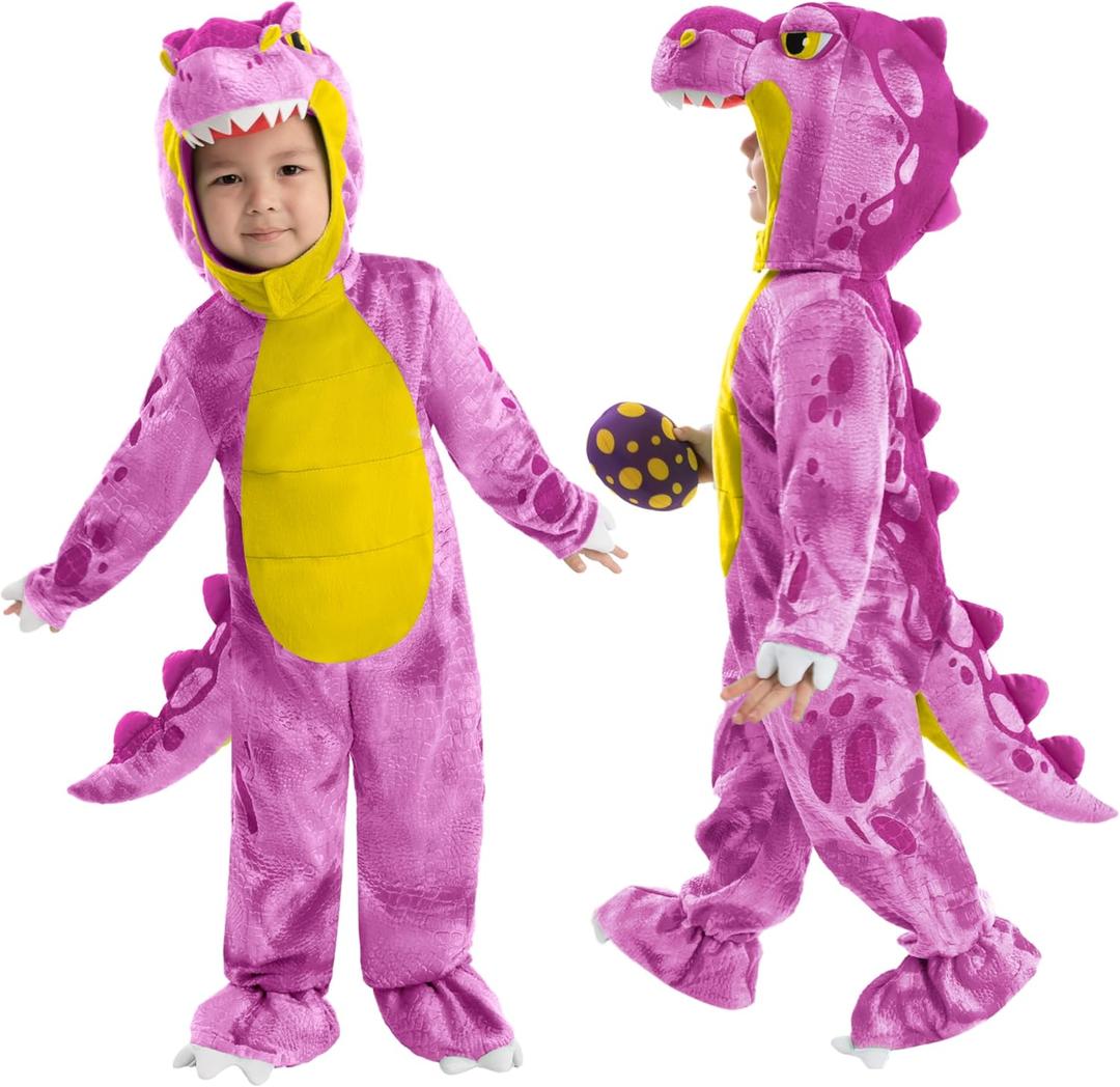 Spooktacular Creations Halloween Dinosaur Costume Kids, T-Rex Costume Outfit with Egg for Toddler Child Dress Up Party (1824 (18-24 MOS))
