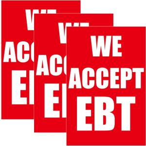 3 Pack We Accept EBT Poster, 24" x 36"