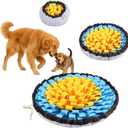 Snuffle Mat for Dogs, Large Dog Snuffle Mat 19'' x 19'' Enrichment Interactive Dog Puzzle Toys for Dogs Cats Encourage Natural Foraging Skills and Olfactory Training Stress Relievers Blue-Yellow