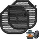 2 PCS Silicone Splatter Shield Heat-Resistant Splash Guard for Ninja Crispi Pro Glass Air Fryer -Replacement Parts AS101CY,Compatible with Ninja Crispi Pro Accessories & Crisp Containers (Black)