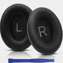 Replacement Ear Pads for Bose QuietComfort 45 (QC45) / QuietComfort SE (QC SE) / Quiet Comfort Wireless Over-Ear Headphones, Softer Protein Leather Earpads Cushions Kit (Black)