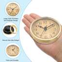 PATIKIL 3.5" 90mm Quartz Clock Insert, Round Quartz Movement Miniature Clock Mini Arabic Numeral Clock Fit 78mm/3.1" Diameter Hole for Replacement Home, Gold Tone, Style 1