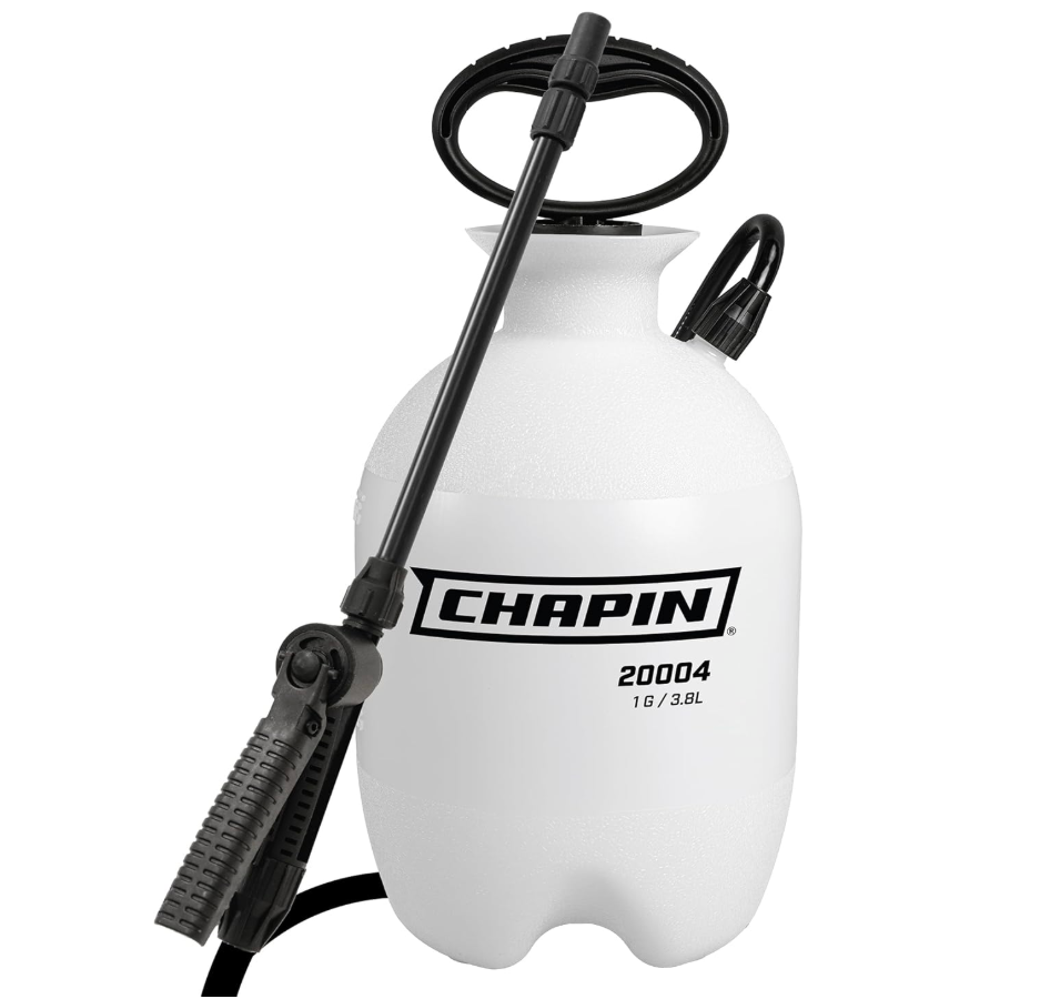 Chapin 20004 Pump Sprayer, 1Gallon SureSpray Translucent Tank with an Easy Fill FunnelTop Opening, Adjustable Cone Nozzle & 34" Long Reach Hose, Used for Fertilizer, Pesticides, Weeds & Pests