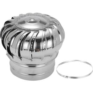 PATIKIL 7.9 Inch Exhaust Cap Roof Flue Vent Stainless Steel Roof Vent Wind Turbine Cap Cover Round Rotation Flue Vent for Outside Chimney Cover Flue Caps