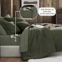 Geniospin Oversized King Comforter Set - 7 Pieces Comforter Oversized King, Soft Solid Bedding Set for All Season, Textured Bed in a Bag with Sheets, Pillowcases & Shams (Dark Green, 120''x98'')