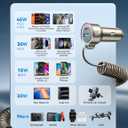 USB C 90W Car Charger for iPhone 17/16 Pro Max, PD & QC3.0 w/5 ft 45W Type C Coiled Cable, Fast Car Phone Charger Adapter for iPhone 17Air/15 Pro, Samsung Galaxy S25/S24/S23, Pixel 10/LG/Android, iPad, Black
