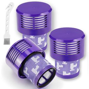 Improved Hand V10 Filter Replacement for Dyson Cyclone V10 Series, 3 Pack HEPA Filters and 1 Clean Brush