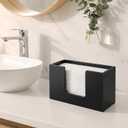 Wooden Paper Towel Dispenser Countertop Paper Towel Holder Counter for Bathroom Black Napkin Holder Kitchen Multifold Towels Dispenser C-fold Trifold Folded Hand Towels Holders for Bathroom Toilet
