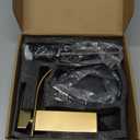 Hoimpro Brushed Gold Waterfall Spout Single Hole Bathroom Faucet, Stainless Steel Single Lever Bathroom Vanity Sink Faucet with Drain, cUPC Hose and Deck Plate