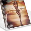 Meicloud Acrylic Record Holder - Modern Vinyl Record Storage Box, LP Record Organizer, Clear Lucite Record Case with Handles, Album Record Display Bin, Holds up to 35-45 Records