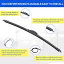 OEM Quality 24" + 19" Premium All-Seasons Durable Stable and Quiet Windshield Wiper Blades-J Hook Wipers(Set of 2)