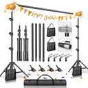 BEIYANG 8.5 x 10 FT Photo Backdrop Stand Kit, Adjustable Background Holder Support System Kit with Carrying Bag, for Photography Video Stutio, Parties Decoration, Advertising Display