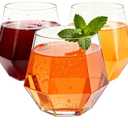 40 Pack 12oz Diamond Plastic Wine Glasses, Disposable Stemless Wine Cups - Shatterproof, Unbreakable & BPA-Free, Recyclable Drinkware for Wedding Reception, Birthday Party, New Year, Holidays & Events