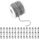 66Feet Ball Bead Chain Black Stainless Steel Dog Tag Chain with Matching Connectors for Jewelry Making Necklace Hanging Bracelets Keychain(3.0mm)