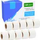 Address & Barcode Labels Replacement for DYMO 30251 (1-1/8" x 3-1/2") [10 Rolls/1300 Labels] Compatible with DYMO Labelwriter 450, 4XL,550,5XL & Zebra Desktop Printers