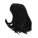 Mikinona Short Straight Black Wigs for Women with Bangs Synthetic Cosplay Costume Wig for Daily Wear and Parties Soft Fiber Quick Application Versatile Style