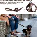 AIITLE No Pull Dog Harness and Leash Set, Step in No Chock Soft Mesh Dog Harnesses Reflective for Extra-Small Puppy Dogs and Cats, Plaid Dog Vest Harness for Pets Chocolate XXS