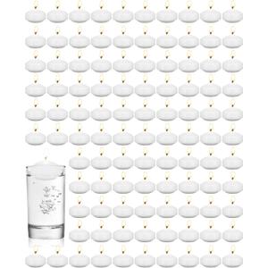 Treela 80 Pcs 1.73 Inch Unscented Floating Candles, Dripless Tealight Candles Home Decorations, Cute and Elegant Burning Candles for Wedding Vases Centerpieces Party Accessories (White)