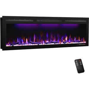 Electric Fireplace, 45 inches Fireplace Recessed, Recessed Fireplaces Insert with Overheating Protection, Adjustable Realistic Flame, and Remote Control & Touch Screen Electric Fireplace, 45 inches Fireplace Recessed, Recessed Fireplaces Insert with Overheating Protection, Adjustable Realistic Flame, and Remote Control & Touch Screen