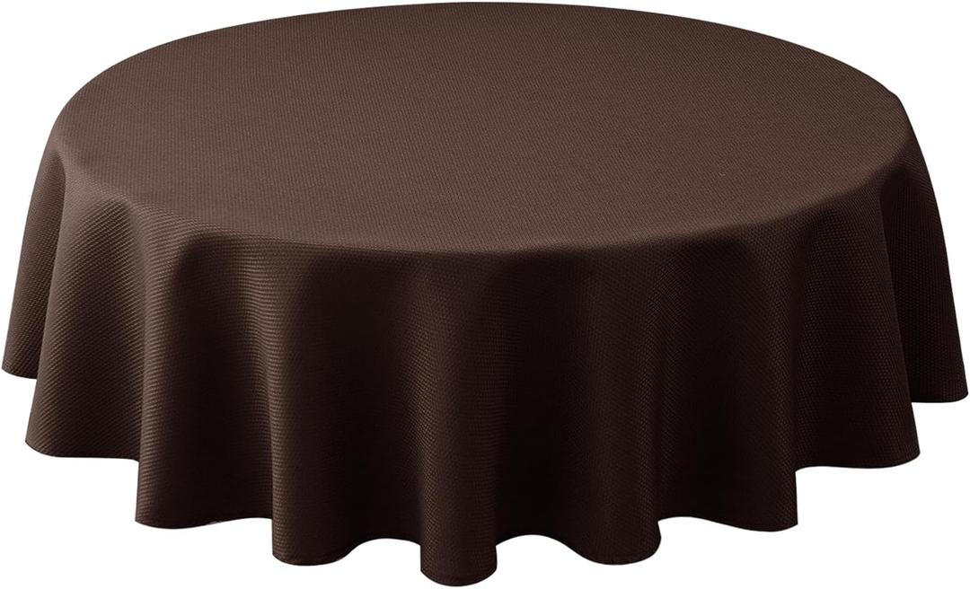 Biscaynebay Textured Fabric Tablecloths Round 60", Brown Water Resistant Table Cloth Small Circle Folding Table Covers for Dining, Kitchen, Wedding & Parties etc. Machine Washable Biscaynebay Textured Fabric Tablecloths Round 60", Brown Water Resistant Table Cloth Small Circle Folding Table Covers for Dining, Kitchen, Wedding & Parties etc. Machine Washable