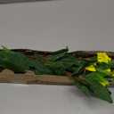 2 Pcs Artificial Impatiens Flowers for Outdoors Faux Impatiens Bushes Yellow Silk Flowers Greenery Artificial Impatiens Bouquet for Patio Lawn Garden Pot Hanging Basket Porch Decoration