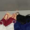 Duufin 5 Pcs Lace Bralettes for Women Bralette Padded Lace Bandeau Bra (Large-X-Large, Redblue Black, Beige, White)