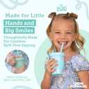 Grow Forward Bamboo Kids Cups with Lids and Straws - 10oz Drinking Cups for Kids with Childproof Twist Lids & Silicone Straws - Eco Friendly, BPA Free, Non Toxic & Dishwasher Safe - Rainforest