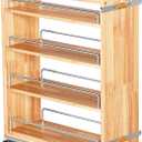 4 Tier Pull Out Spice Rack Holder Shelves (6.5" W x 22" D), spice organization for cabinet Storage Organization, pull out spice racks for inside cabinets