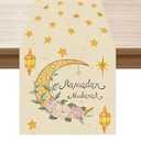 XCHI Watercolor Stars and Moon Flowers Lantern Ramadan Mubarak Placemats, Table Mats for Party Home Kitchen Dining Table Decorations 12x18 Inch