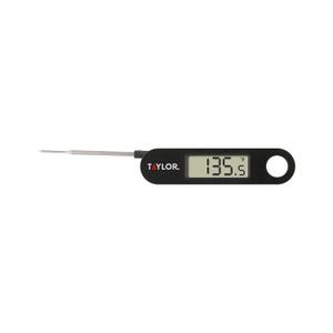 Taylor 1476 Instant Read Digital Meat Food Grill BBQ Cooking Kitchen Thermometer, Tailgating and Grilling Compact Folding Probe, Black (One Size)