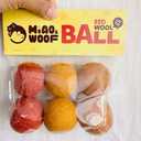 Miao and Woof Wool Felt Cat Ball Toys 6-Pack Quiet, Soft, Durable, Handmade Wool Cat Toys for Indoor Cats & Kittens, Natural Eco-Friendly Silent Felt Balls for Chasing, Batting & Daily Exercise