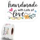 500 PCS Cute Handmade with Lots of Love Thank You Stickers,Funny Small Business Envelopes Stickers for Business Packages Bags, Online Retailers Small Shop Mail Envelopes