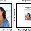 Americanflat 16x16 Picture Frame with Polished Plexiglass - Use as 5x7 Frame with Mat or Display 16x16 Photo Without Mat - Streamline Collection - Thin Border Square Frames for Wall Display - Black