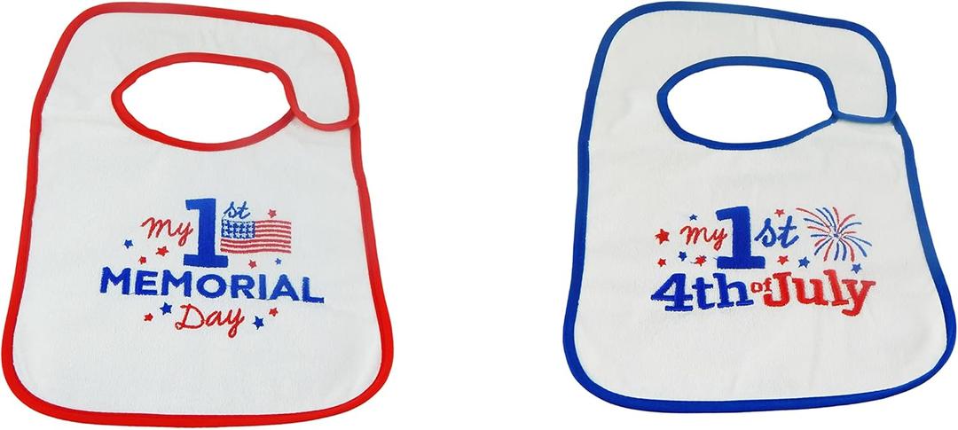 Hello Baby Wonder Memorial Day & July 4th Bib Set - 2pk