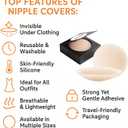 Nipple Covers for Women Reusable Sticky Sheer Adhesive Silicone Pasties with Travel Case Seamless Pasty No Show Nipple Pasties for Women Sticky Breast Petals