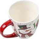 Topadorn Christmas Mugs Set of 4, Festive Coffee Cups with Handle, 18 oz Ceramic Coffee Cups - Gift for Family and Friends, Ideal for Holiday Party, Hot Chocolate, Tea