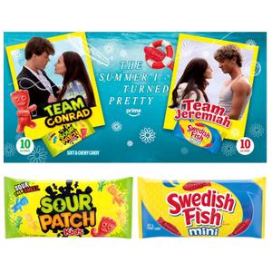 SOUR PATCH KIDS and SWEDISH FISH Mini The Summer I Turned Pretty Soft & Chewy Candy Variety Pack, Bulk Candy, 20 Snack Packs