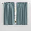 NICETOWN Blackout Curtain Panels for Kitchen - (Greyish Blue Color) 29x36 inch, 2 Panels Set, Room Darkening Blackout Drapes for Window