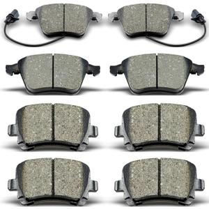 D1108 D1111 Front & Rear Ceramic Brake Pads Set for 20052009 Audi A4 / A4 Quattro & 20062009 Audi A6 / A6 Quattro