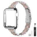 QUNDAXI Slim Watch Band Compatible with Apple Watch 41mm 45mm 42mm 44mm 40mm 38mm Metal stainless steel Watchband suitable for iWatch 9/8/7/6/5/4/3/2/1/SE series Women Luxury strap (38mm 40mm 41mm, | Luxury Stainless Steel Strap, Suitable for iWatch Series 9/8/7/6/5/4/3/2/1/SE for Women, Silver & Rose Gold