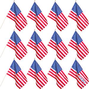 Newwiee 12 Pcs Classroom American Flag for Schools 2 x 3ft USA Classroom Fade Resistant Large American Flag with Pole for Back to School Indoor Wall Office House First Day of School Supplies