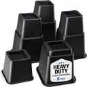 Home It Adjustable Bed Risers - Elevation in 3, 5 or 8 Inch - Heavy Duty Stackable Furniture Risers Supports 1,300 lbs - for Under-Bed Storage, College Dorms, Table and Couch, 4 Pack Bed Lifts Black