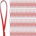 100 Pcs Christmas Ornament Ribbon Hangers, Thin Hand Tied Ornament Ribbon Loops (Red)