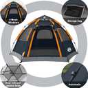 ADSMART Instant Tents for Camping 3 Person Tent Waterproof Easy Setup Sets Up Backpacking Tents with Carry Bag for Outdoor Hiking