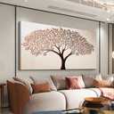 Canvas Art Wall Decor Modern Tree of Life Wall Art Prints Minimalist Botanical Wall Art Decorations Large Wall Art for Living Room Browm Artwork for Walls Bedroom Office Decor Aesthetic 24" X 48"