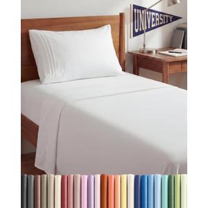 Twin XL Size 3 Piece Sheet Set - Comfy Breathable & Cooling Sheets - Hotel Luxury Bed Sheets for Women & Men - Deep Pockets, Easy-Fit, Extra Soft & Wrinkle Free Sheets - White Oeko-Tex Bed Sheet Set