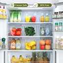 iCASA Clear Organizer Bins - 6 Pack Plastic Pantry Organizers & Storage Containers with Handles & Labels, Home Organization Must Haves for Kitchen, Under Sink, Cabinet Fridge, Bathroom, Shelf, Laundry