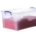 Superio Clear Plastic Storage Bin with Lid, 28 Quart Organizing Container, Latch Box, Stackable Plastic Tote for Household, Garage, School, and Office- Store Shoes, Clothing, Crafts, and Accessories, Pack Of 2